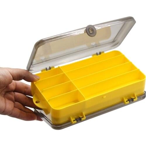 Doublex Sided Fishing Tackle Box 8 Compartments Bait Lure Hook Storage Box Fishing double layer Accessories Plastic Storage Case