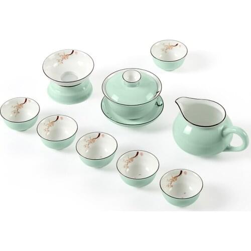 Celadon Exquisite Ceramic Tea Set Kettles Tea Cup Porcelain Chinese Tea Set Drinkware Travel Portable Teaware Best Gifts