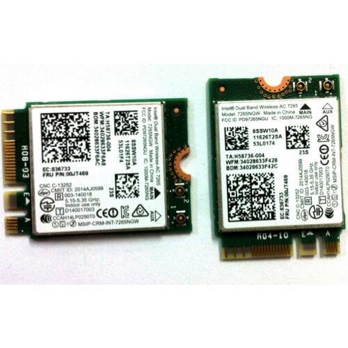 Int Dual Band Wireless-ac 802.11ac 2x2 WiFi card 7265NGW For Lenovo Thinkpad E550 E455 E555 Series,FRU 00JT469 SW10A11626