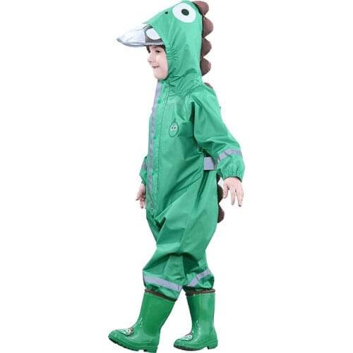 Conjoined Childrens Raincoat Boys and Girls Thickened Childrens Raincoat with Reflective Strip