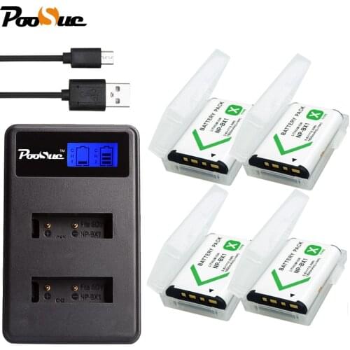 4Pcs NPBX1 NP-BX1 NP BX1 battery pack For Sony DSC-RX100 DSC-WX500 HX300 AS15 X3000R MV1 AS30V HDR-AS300 AS100V Camera
