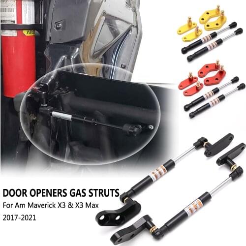 Door Opener Gas Struts Set Billet Aluminum Anodized Front and Rear For Can-Am Maverick X3 & X3 Max 2017-2021 2020 2019 2018