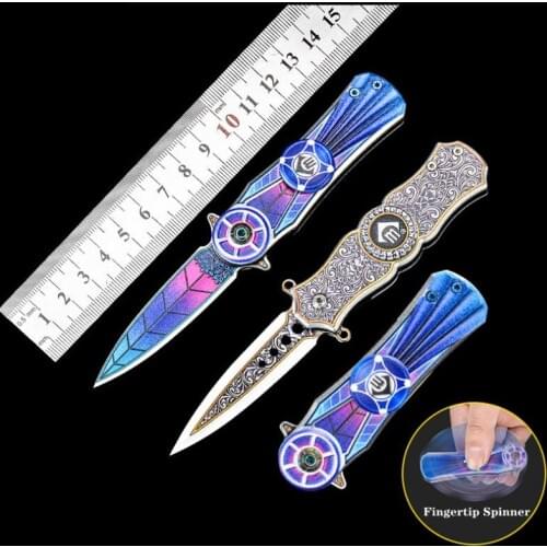 Fingertip Gyro Knife Outdoor Multifunctional Folding Knife Household Fruit Knife High Hardness Tactical Knife