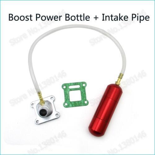 Red Aluminum Boost Power Bottle Manifold Intake Pipe For 47cc 49cc Mini Moto Dirt Pocket Bike ATV Quad
