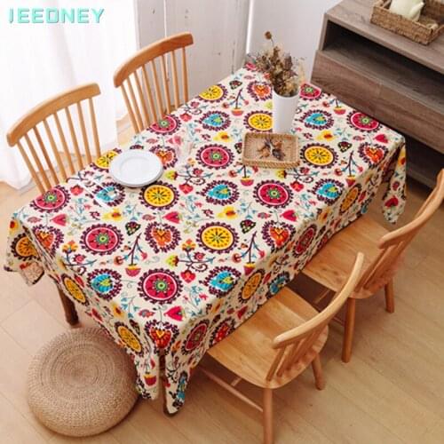 Linen Tablecloth Floral Printing Rectangular Easter Table Cloth 2021 Fabric Cover Home Decoracion Room Decor Manteles De Mesa
