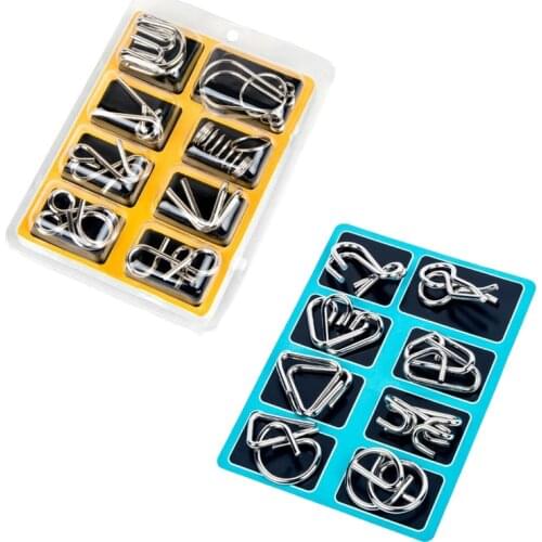 Materials Metal 3D Montessori Puzzle Wire IQ Mind Brain Teaser Puzzles for Children Adults Anti-Stress Reliever Toys Kids Gifts