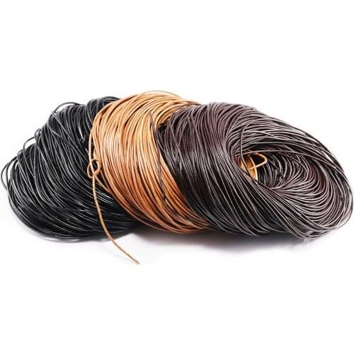 2m/5m/roll DIY Handmade Jewelry Material Leather Frosted Cowhide Three-color Round Cowhide Clothing Bracelet Accessories 1-6mm C