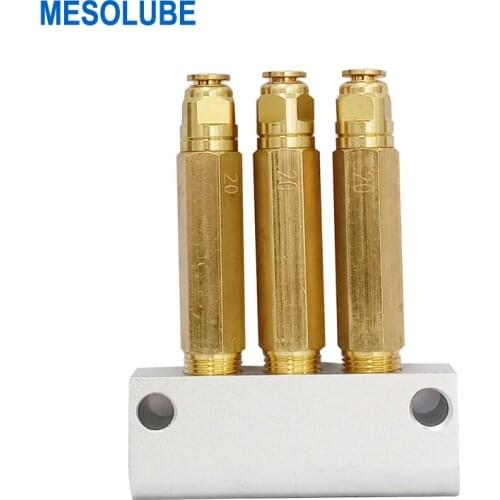 Mesolube 3-outlet Pressurized Grease Distributor Lubricant Metering Devices for Pressure-relief Single-line Lubrication System