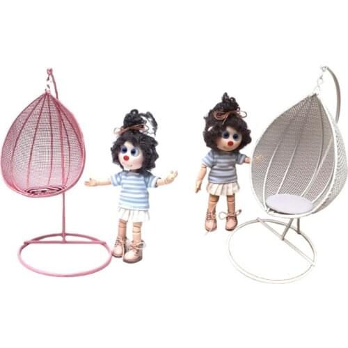 1:12 Dollhouse Miniature Accessories Mini Doll Swing Chair Hammock Living Room Furniture Doll House Decoration Toy
