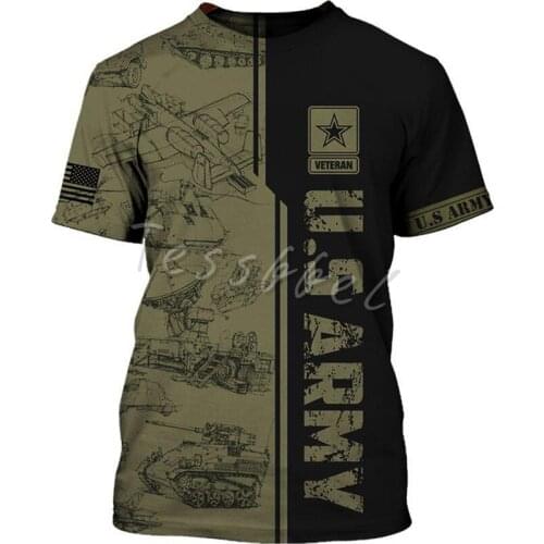 Tessffel Newest US Army 3D Print Fashion T-Shirts Summer Casual Men/Women Harajuku Cool Camo Top Short Sleeve Streetwear A1