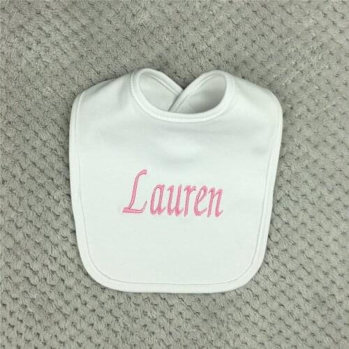 Custom Embroidered Baby Bib Personalized Name Baby Bib for Girl and Boy Newborn Baby Gift Handmade Baby Shower Gift Cotton Bib