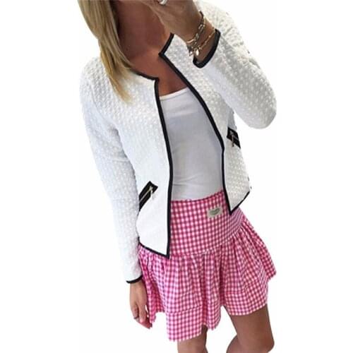 Pop womens clothing autumn new lattice jacquard zipper personalized cardigan jacket long-sleeved jacket womens free shipping