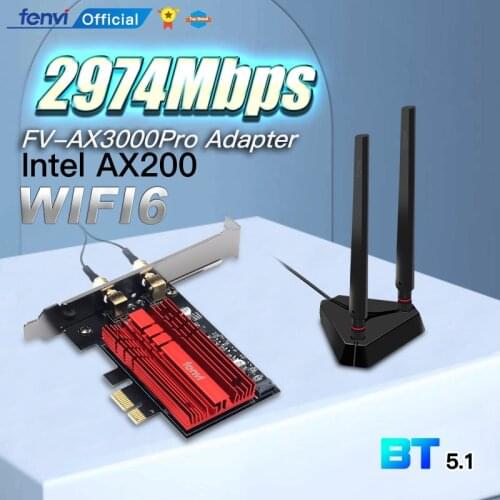 3000Mbps Wifi 6 Intel AX200 PCIe Wireless Wifi Network Adapter Wi-Fi Card 2.4G/5Ghz 802.11ac/ax Bluetooth 5.1 For PC Desktop