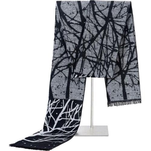 Vintage Brand New 2 Color Fashion Cotton Scarf Winter Oversize Men Couple Scarves Hot Tree Pattern Scarves Luxury Scarf