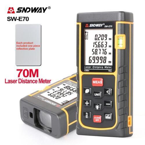 SNDWY SW-E70 Digital Rangefinder Handheld Laser Distance Meter Mini Laser Measure Range Finder Hand Tool Tape Trena Ruler Tester