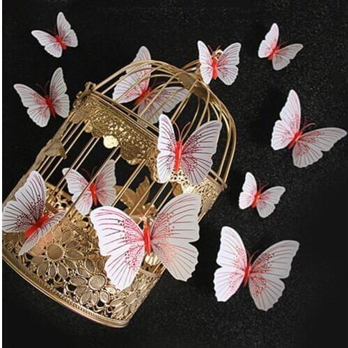 Hot 12PCS Luminous Fridge Magnets 3D Butterfly Design Decal Art Stickers Room Home Decor DIY Wall Decoration