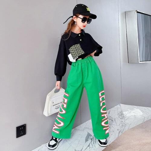 Girls' long-sleeved sweater suit 2021 spring and autumn new childrens casual straight-leg pants two-piece trend