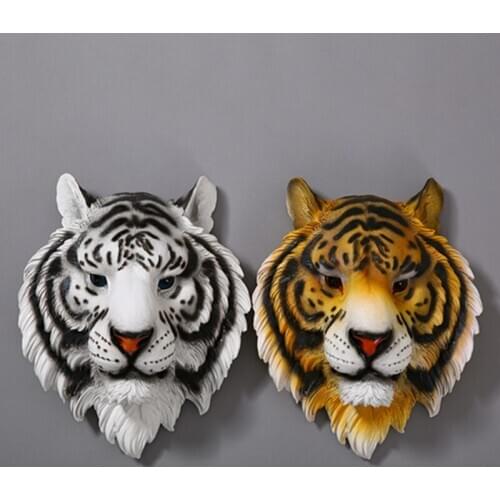 HOME DECORATION ACCESSORIES ANIMAL HEAD TIGER HANGING WALL MURAL PENDANT BAR LIVING ROOM ESCULTURA SCULPTURE STATUE R98