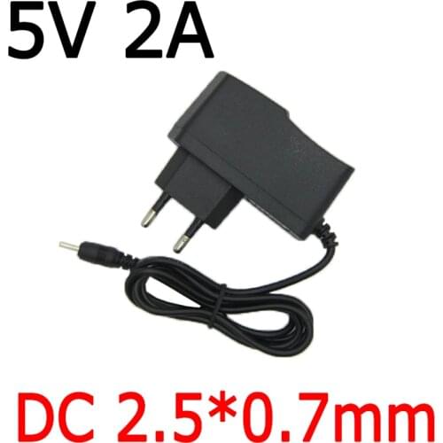 Universal Black IC Power Adapter AC Charger DC 5V 2A / 2000mA 2.5-0.7mm EU/US/UK/AU Plug for Android Tablet Laptop