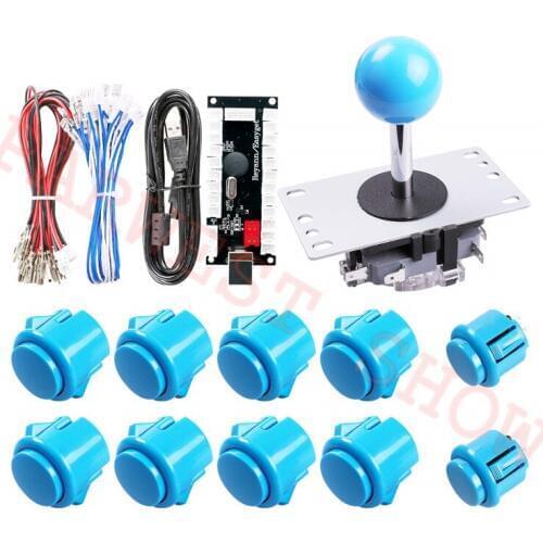 Zero Delay USB Encoder for Raspberry Pi 2 Retropie & USB PC MAME Cabinet DIY Projects Blue Color DIY Arcade Kits+Arcade Joystick