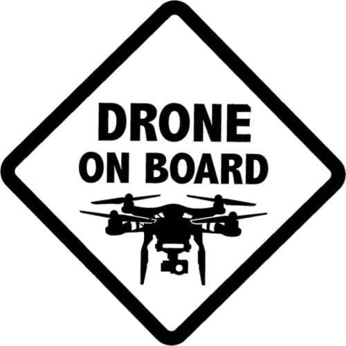 Personality Car Sticker DRONE ON BOARD KK Vinyl Decal Decoration Black/Silver Sunscreen Waterproof 15cm*15cm