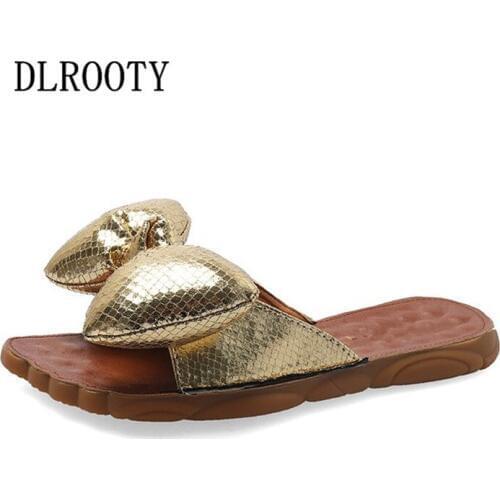 Women Sandals Slippers Flip Flops Summer Fashion Butterfly-knot Non-slip Flats Shoes Platform Peep Toe Slides Lady Casual Female