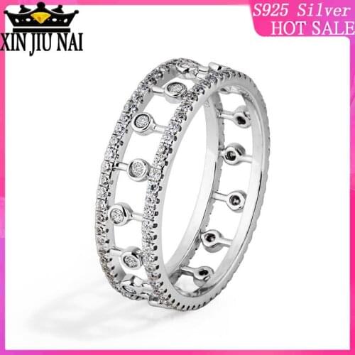 925 sterling silver whole circle full of rings fashion jewelry Korean elegant Ruili female hollow inlaid zircon diamond ring