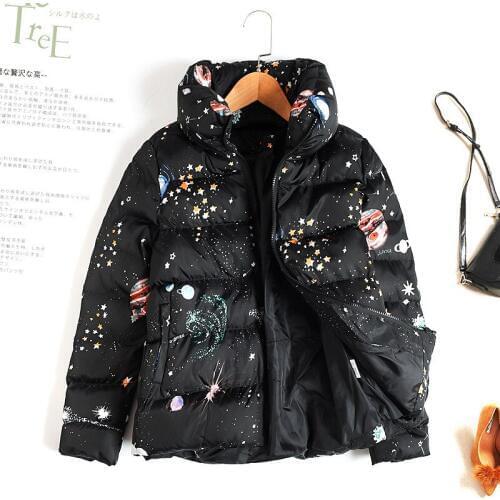 Winter Jacket Women Clothes 2020 Korean Vintage Parka Cotton Coat Female Jacket Printing Coats Outerwear Manteau Femme ZT4174