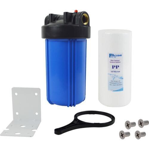 1-Stage Whole House Water Filtration system with 10-Inch Sediment Filter 10 Micron,Mounting bracket ,Screw&Wrench ,1" inlets