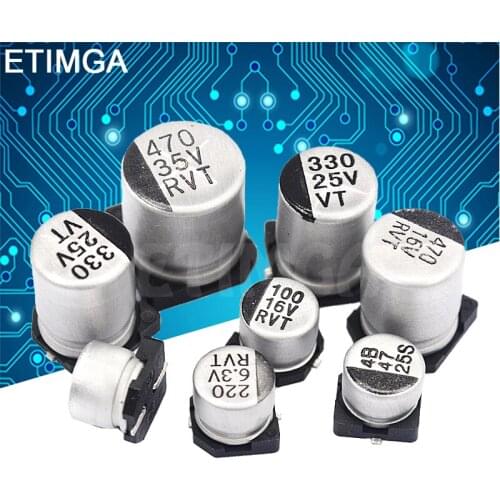10PCS/LOT Aluminum Electrolytic Capacitor SMD 16V 25V 35V 50V 100UF 220UF 470UF 47UF