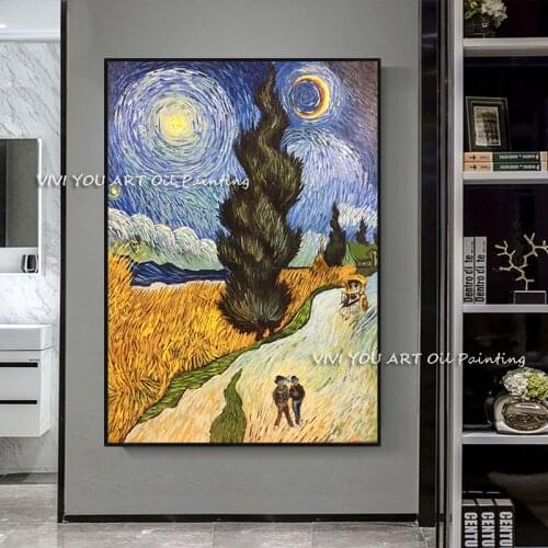 100% Handmade New Impression Painting Home Decor Thick Oil Paintings Copy Famous Painting Van Gogh Art High Quality