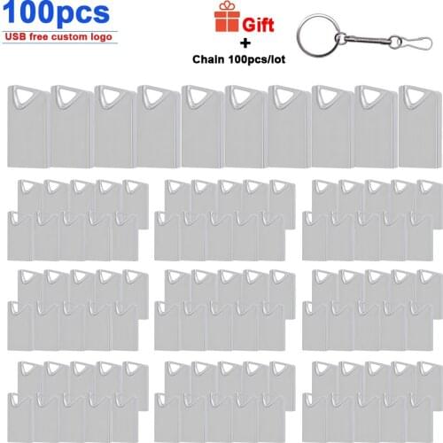 100pcs/lot USB Flash Drive Pendrive 64GB 32GB 16GB 8GB 4GB Flash Disk USB 2.0 Metal Pen Drive Memoria U Stick Flash Drive U Disk