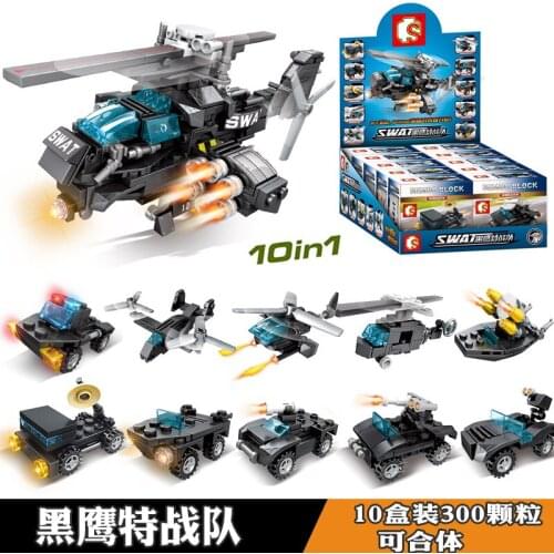 10IN1 Fire Fighting Rescue Trucks Mech Car Building Blocks City Police Firefighter Set Bricks Children Boys Toys Christmas Gifts