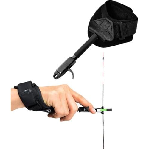 1X Release Adult Compound Arrow Bow Archery Caliper Thumb Release Aid Hunting Trigger Wrist Strap Free shipping