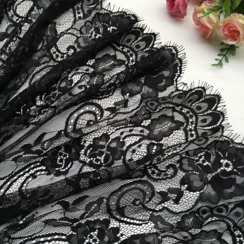 3Y/lot higth quality white Polyester eyelash lace fabric by the yard girl dress cloth accessories DIY material