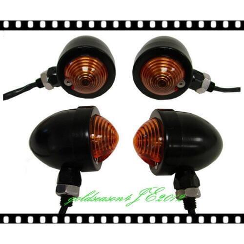 4xAmber TURN SIGNAL Bullet LIGHT for Kawasaki Honda Suzuki Yamaha Harley BMW
