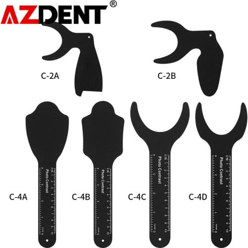 6 pcs/kit Dental Orthodontic Photographic Image Contrast Board Oral Cheek Black Plate Contrasters with Scale Mark Autoclavable