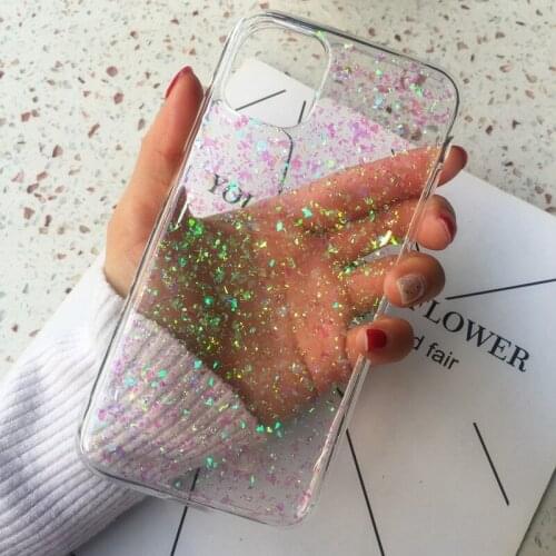 Tfshining Bling Glitter Phone Case For iPhone 11 Pro X XS Max XR Soft Silicone Cover For iPhone 7 8 6 6S Plus Transparent Cases
