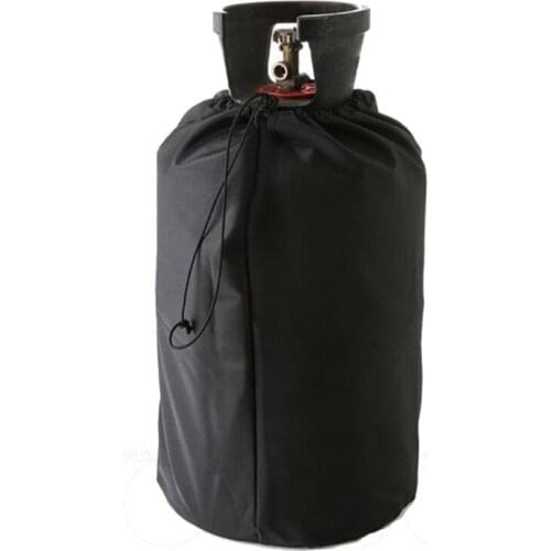 Gas Bottle Cover Oxford Cloth Black Propane Tank Cover Outdoor Waterproof UV Resistant Dustproof Propane Can Protector
