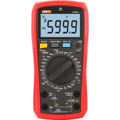 UNI-T UNI T Digital Multimeter True RMS UT890C UT890D+ Manual Range AC DC Frequency Capacitance Temperature Tester Backlight