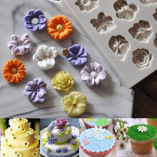 DIY Silicone Rose Flower Fondant Moulds Chocolate Sugarcraft Cake Mold Decor
