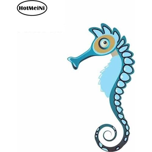 HotMeiNi 13cm x 6.9cm for Seahorse Sea Urchin Funny Car Stickers Vinyl Helmet JDM RV VAN Car Accessories Graphics Anime Logo