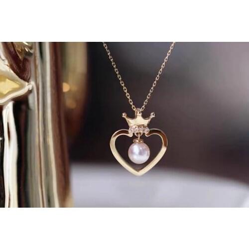 Crown Heart 925 Sterling Silver Pendant Mounts Findings Settings Jewelry Fittings Women Accessories for Pearls Beads Stones