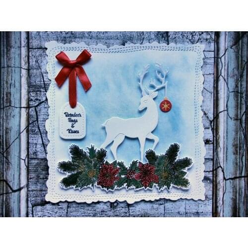 KSCRAFT Christmas Deer Transparent Clear Silicone Stamp Cutting Dies Set for DIY scrapbooking/photo album Decorative