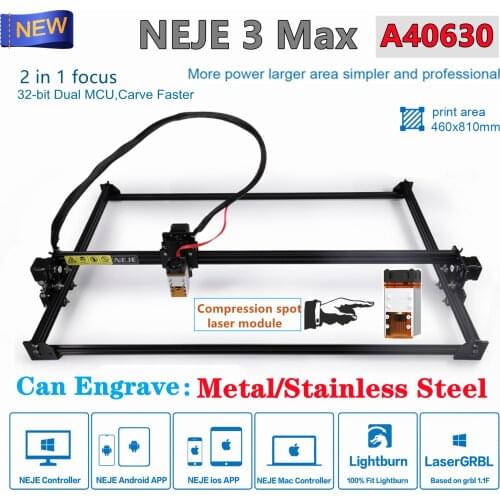 NEJE Master 2S Max 50W A40630 CNC Laser Engraving Machine Engrave Metal Wood Laser Cutter 3D printer CNC millling - 2 in 1 focus