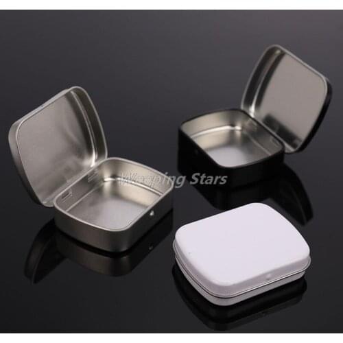 Survival Kit Small Empty Metal Silver Black Flip Storage Box Case For Key Candy