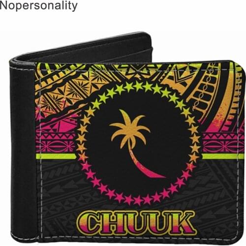 Nopersonality Fashion Chuuk Pattern Mini Portable Wallet Lady PU Short Business Money Bag Credit Card Holder Purse with Slots