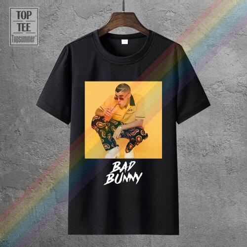 Bad Bunny T Shirt Bad Bunny Tour Fans Shirt Black Cotton Men S 6Xl Us Supplier
