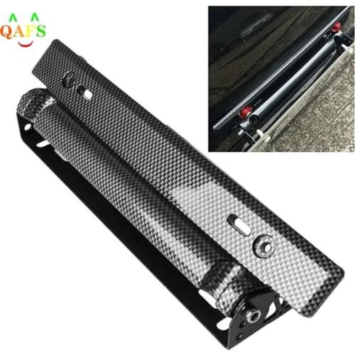 Car License Plate Frame Holder Carbon Fiber Racing Number Plate Holder Adjustable Mount Bracket Car Modification