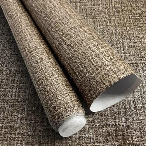 Retro Grasscloth Home Decor Self Adhesive Wallpaper Mural for Living Room Bedroom Decoration Wall Stickers Art Renovation Decals